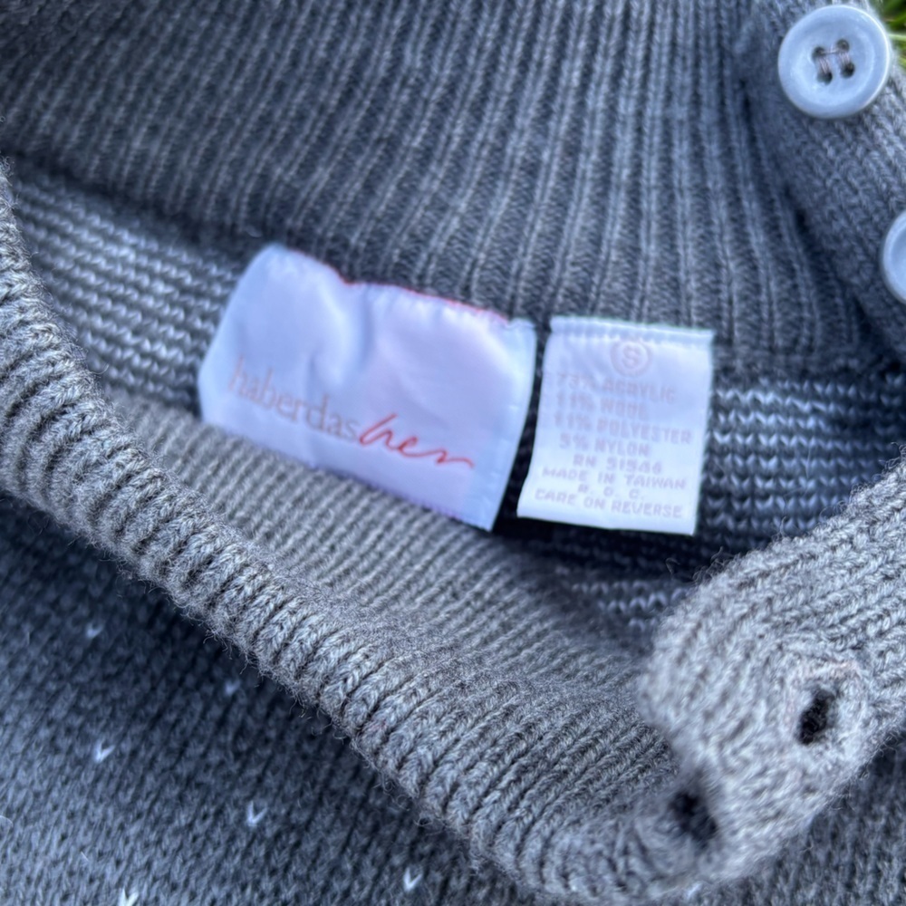 Vintage Gray Knit Sweater Set by Haberdashery Wool Blend Small/Medium - Picture 3 of 6